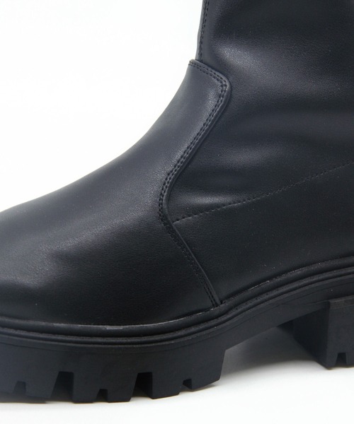 Sugar Sugar(シュガーシュガー)の「【SUGAR SUGAR シュガーシュガー】トラックソールストレッチブーツ(ブーツ・レディース・ブラック/アイボリー・LL/S/M/L)」の17枚目の写真