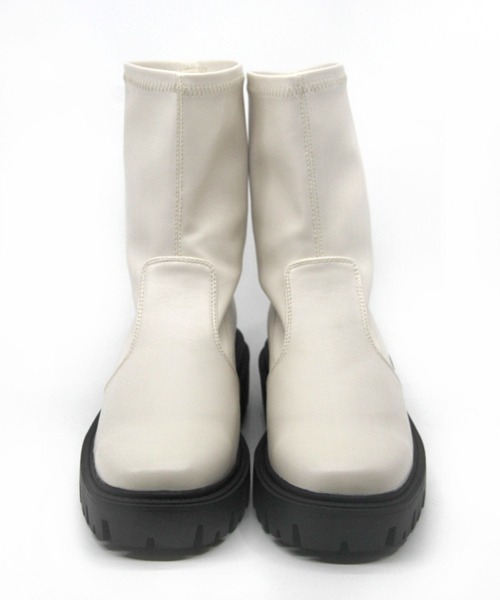 Sugar Sugar(シュガーシュガー)の「【SUGAR SUGAR シュガーシュガー】トラックソールストレッチブーツ(ブーツ・レディース・ブラック/アイボリー・LL/S/M/L)」の8枚目の写真