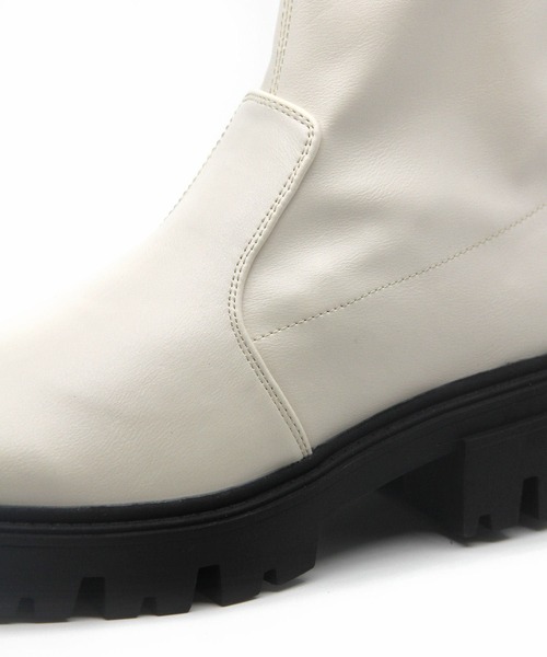 Sugar Sugar(シュガーシュガー)の「【SUGAR SUGAR シュガーシュガー】トラックソールストレッチブーツ(ブーツ・レディース・ブラック/アイボリー・LL/S/M/L)」の11枚目の写真