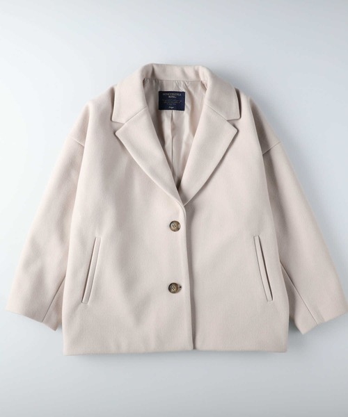 HONEYSUCKLE ROSE(ハニーサックルローズ)の「【HONEYSUCKLE ROSE】ショートチェスター(チェスターコート・レディース・ベージュ/オフホワイト・M/L)」の7枚目の写真