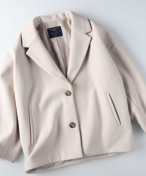 HONEYSUCKLE ROSE(ハニーサックルローズ)の「【HONEYSUCKLE ROSE】ショートチェスター(チェスターコート・レディース・ベージュ/オフホワイト・M/L)」の6枚目の写真