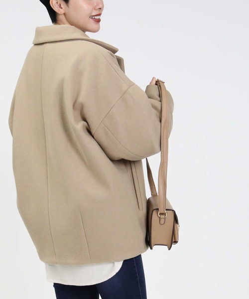 HONEYSUCKLE ROSE(ハニーサックルローズ)の「【HONEYSUCKLE ROSE】ショートチェスター(チェスターコート・レディース・ベージュ/オフホワイト・M/L)」の16枚目の写真