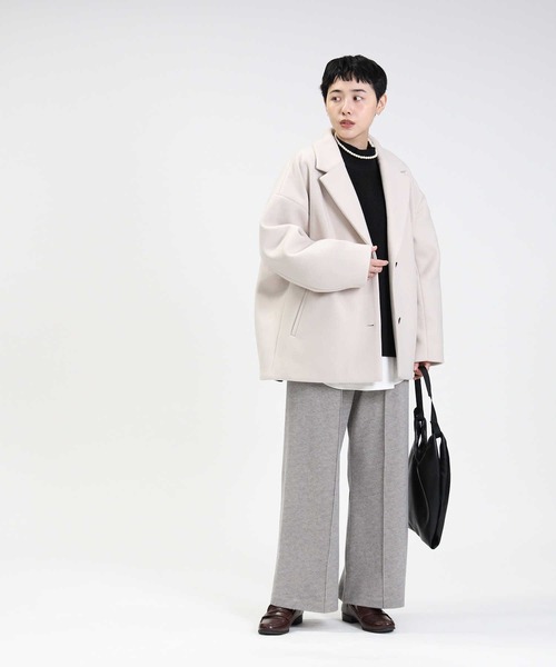 HONEYSUCKLE ROSE(ハニーサックルローズ)の「【HONEYSUCKLE ROSE】ショートチェスター(チェスターコート・レディース・ベージュ/オフホワイト・M/L)」の22枚目の写真