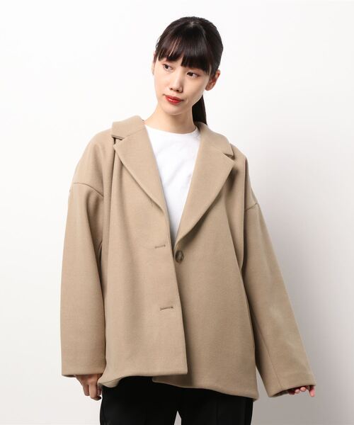 HONEYSUCKLE ROSE(ハニーサックルローズ)の「【HONEYSUCKLE ROSE】ショートチェスター(チェスターコート・レディース・ベージュ/オフホワイト・M/L)」の14枚目の写真