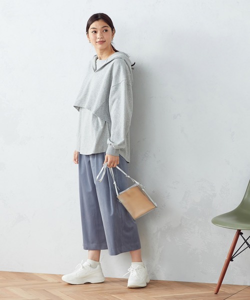 COMME CA ISM（コムサイズム）の「【WEB限定】 レイヤード風パーカ（パーカー・レディース・グレー/ブラック/カーキ・FREE）」の18枚目の写真