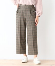 DRESKIP | ベルト付き両面起毛チェックワイドパンツ(その他パンツ)