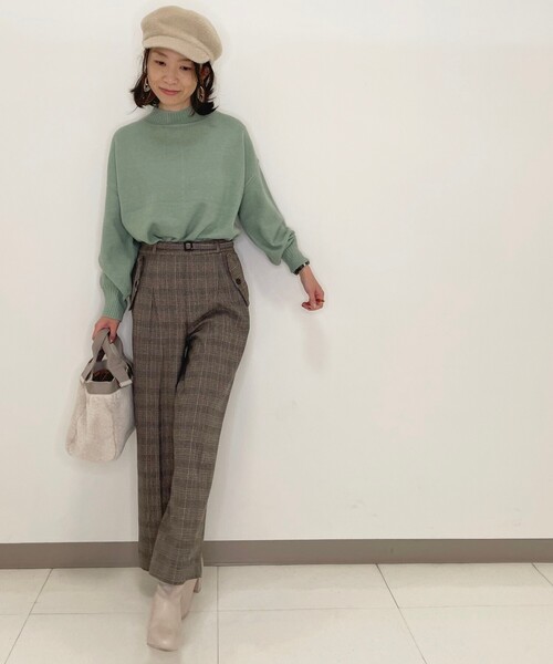 DRESKIP（ドレスキップ）の「◆ベルト付き両面起毛チェックワイドパンツ（その他パンツ・レディース・グレー系その他/ダークブラウン系1/ネイビー系1・02/03/04）」の11枚目の写真