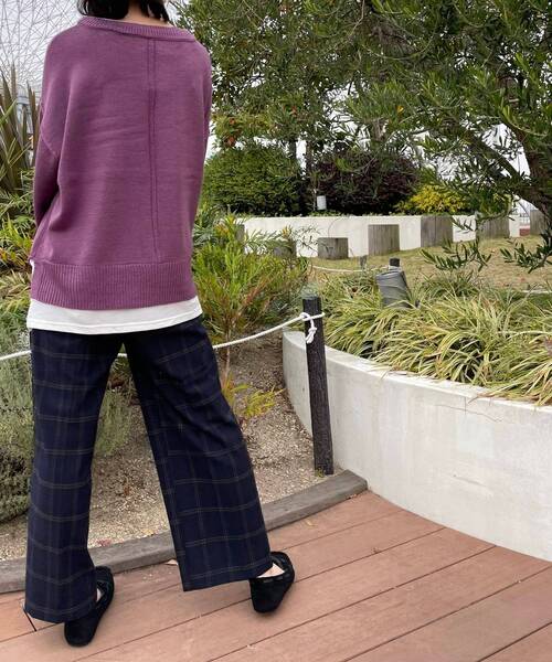 DRESKIP（ドレスキップ）の「◆ベルト付き両面起毛チェックワイドパンツ（その他パンツ・レディース・グレー系その他/ダークブラウン系1/ネイビー系1・02/03/04）」の12枚目の写真