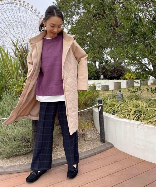 DRESKIP（ドレスキップ）の「◆ベルト付き両面起毛チェックワイドパンツ（その他パンツ・レディース・グレー系その他/ダークブラウン系1/ネイビー系1・02/03/04）」の13枚目の写真