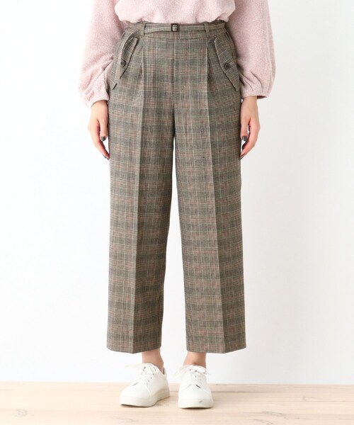 DRESKIP（ドレスキップ）の「◆ベルト付き両面起毛チェックワイドパンツ（その他パンツ・レディース・グレー系その他/ダークブラウン系1/ネイビー系1・02/03/04）」の14枚目の写真