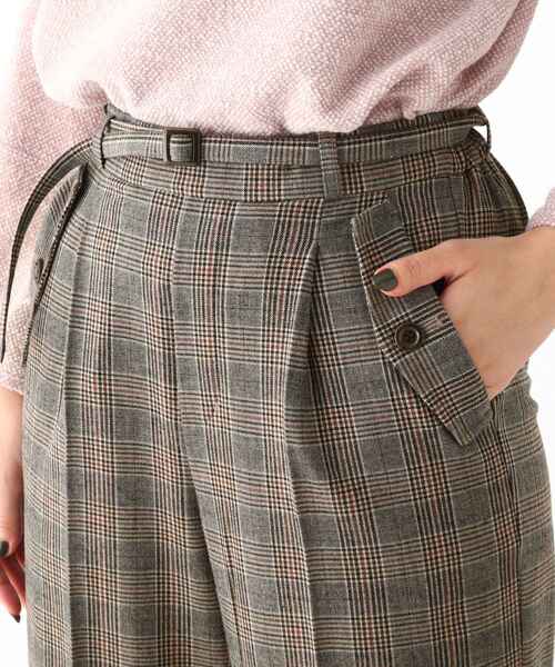 DRESKIP（ドレスキップ）の「◆ベルト付き両面起毛チェックワイドパンツ（その他パンツ・レディース・グレー系その他/ダークブラウン系1/ネイビー系1・02/03/04）」の17枚目の写真