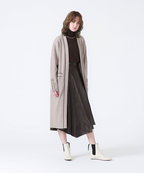 LOVELESS（ラブレス）の「ラインロングカーディガン（カーディガン/ボレロ・レディース・ベージュ系その他/ブラック・36）」の6枚目の写真