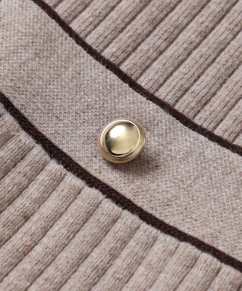 LOVELESS（ラブレス）の「ラインロングカーディガン（カーディガン/ボレロ・レディース・ベージュ系その他/ブラック・36）」の5枚目の写真