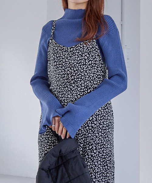 Heather（ヘザー）の「レオパード起毛サテンキャミワンピース 256074