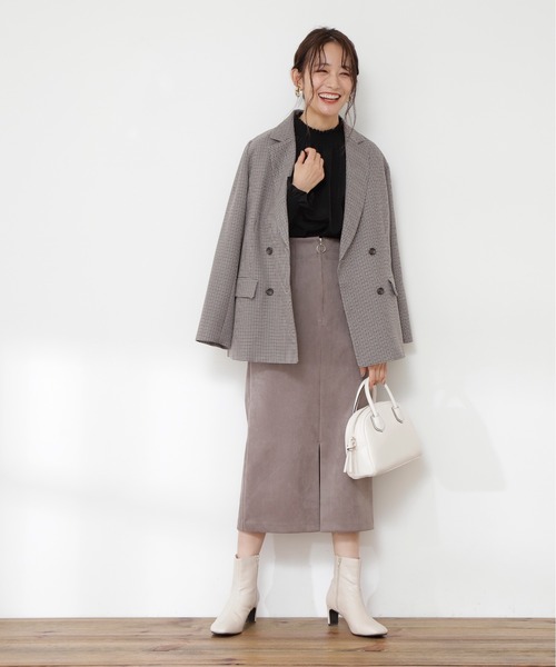 N.(N. Natural Beauty Basic)(エヌエヌナチュラルビューティーベーシック)の「シャーリングハイネックブラウス(シャツ/ブラウス・レディース・グレー/ブラック/ホワイト/ベージュ/ブルー・MEDIUM)」の12枚目の写真