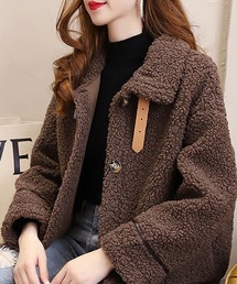 YUGA フェイクムートン　ボア　ブルゾン　ジャケットコート