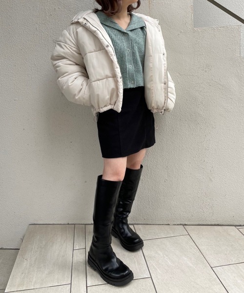 one after another NICE CLAUP（ワンアフターアナザーナイスクラップ）の「【再入荷！新色追加】トレンドのセーラーカラーニット（カーディガン/ボレロ・レディース・アイボリー/ブラック/チャコールグレー/ミント/ベージュ/ブラウン・FREE）」の13枚目の写真