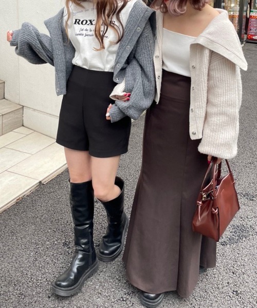 one after another NICE CLAUP（ワンアフターアナザーナイスクラップ）の「【再入荷！新色追加】トレンドのセーラーカラーニット（カーディガン/ボレロ・レディース・アイボリー/ブラック/チャコールグレー/ミント/ベージュ/ブラウン・FREE）」の11枚目の写真