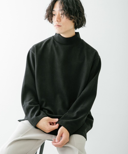 ITEMS URBANRESEARCH（アイテムズ アーバンリサーチ）の「ハイネックリブカットソー（Tシャツ/カットソー・メンズ・ブラック/オフホワイト/ベージュ・MEDIUM/LARGE）」の3枚目の写真