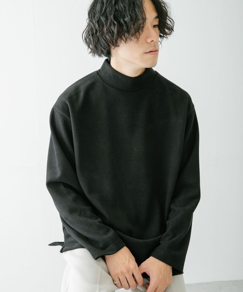 ITEMS URBANRESEARCH（アイテムズ アーバンリサーチ）の「ハイネックリブカットソー（Tシャツ/カットソー・メンズ・ブラック/オフホワイト/ベージュ・MEDIUM/LARGE）」の9枚目の写真