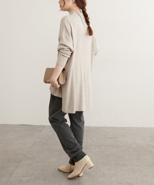 PUAL CE CIN（ピュアルセシン）の「ワイドRIBプチハイネックプルオーバー（ニット/セーター・レディース・ブラック/ベージュ/ミント/オートミール・FREE）」の14枚目の写真