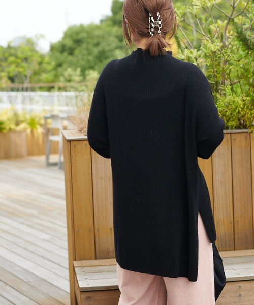 PUAL CE CIN（ピュアルセシン）の「ワイドRIBプチハイネックプルオーバー（ニット/セーター・レディース・ブラック/ベージュ/ミント/オートミール・FREE）」の21枚目の写真