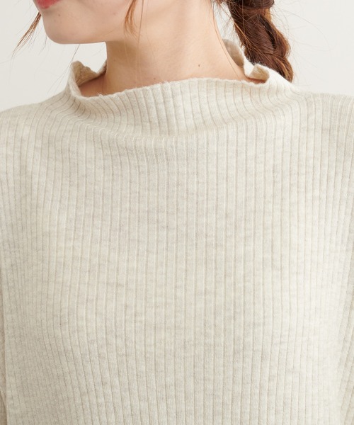 PUAL CE CIN（ピュアルセシン）の「ワイドRIBプチハイネックプルオーバー（ニット/セーター・レディース・ブラック/ベージュ/ミント/オートミール・FREE）」の5枚目の写真