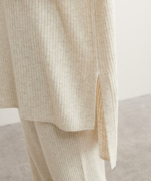 PUAL CE CIN（ピュアルセシン）の「ワイドRIBプチハイネックプルオーバー（ニット/セーター・レディース・ブラック/ベージュ/ミント/オートミール・FREE）」の7枚目の写真