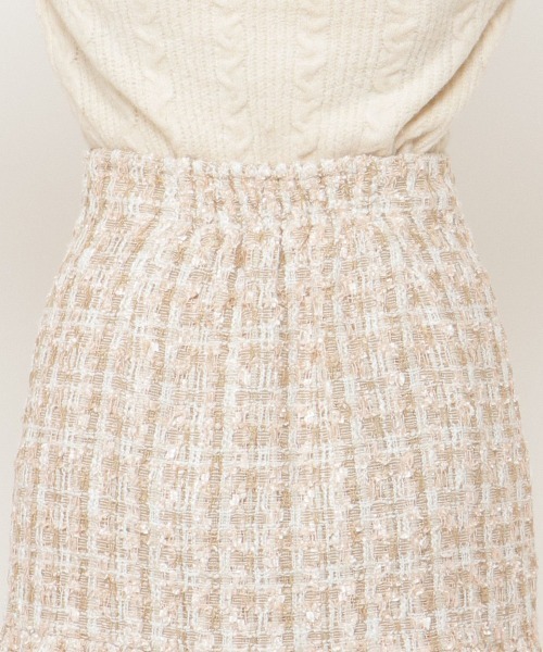 WILLSELECTION（ウィルセレクション）の「ファンシーチェックツイードフリンジミニスカート（スカート・レディース・ピンク/ブラウン/ネイビー・SMALL/MEDIUM）」の18枚目の写真