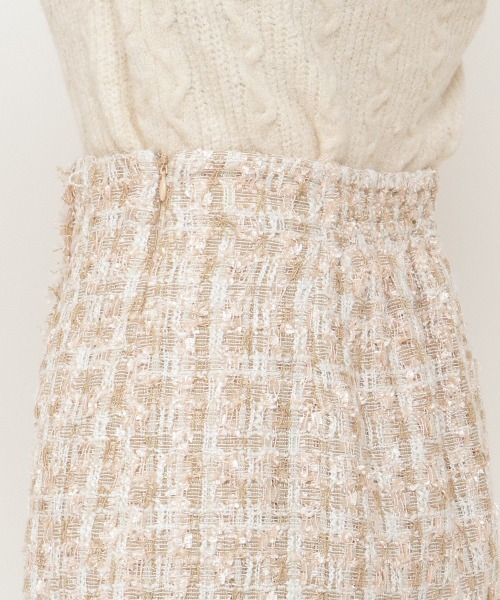 WILLSELECTION（ウィルセレクション）の「ファンシーチェックツイードフリンジミニスカート（スカート・レディース・ピンク/ブラウン/ネイビー・SMALL/MEDIUM）」の17枚目の写真