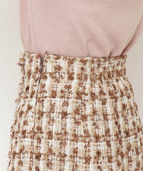 WILLSELECTION（ウィルセレクション）の「ファンシーチェックツイードフリンジミニスカート（スカート・レディース・ピンク/ブラウン/ネイビー・SMALL/MEDIUM）」の11枚目の写真