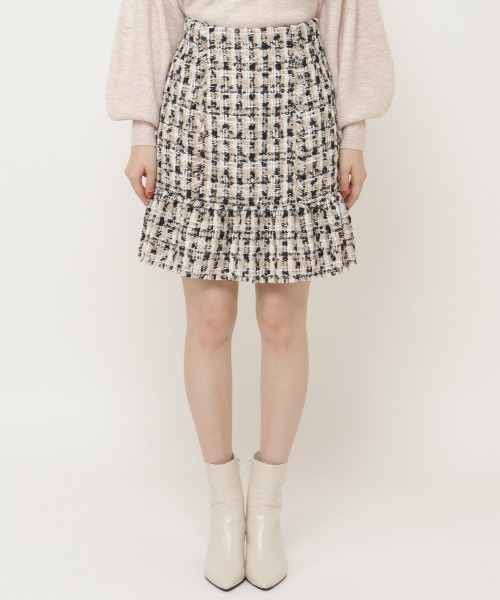 WILLSELECTION（ウィルセレクション）の「ファンシーチェックツイードフリンジミニスカート（スカート・レディース・ピンク/ブラウン/ネイビー・SMALL/MEDIUM）」の20枚目の写真