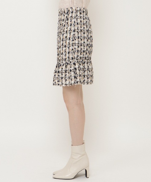 WILLSELECTION（ウィルセレクション）の「ファンシーチェックツイードフリンジミニスカート（スカート・レディース・ピンク/ブラウン/ネイビー・SMALL/MEDIUM）」の21枚目の写真