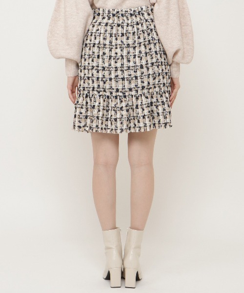 WILLSELECTION（ウィルセレクション）の「ファンシーチェックツイードフリンジミニスカート（スカート・レディース・ピンク/ブラウン/ネイビー・SMALL/MEDIUM）」の22枚目の写真