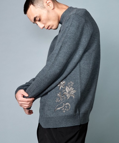 rehacer(レアセル)の「rehacer : Bottle Neck Garden Knit / ボトルネック ガーデンニット(ニット/セーター・メンズ・ブラック/グレー/グリーン・MEDIUM/LARGE)」の1枚目の写真