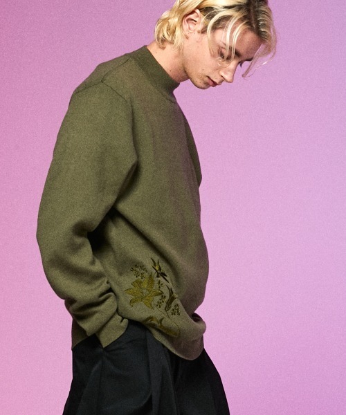 rehacer(レアセル)の「rehacer : Bottle Neck Garden Knit / ボトルネック ガーデンニット(ニット/セーター・メンズ・ブラック/グレー/グリーン・MEDIUM/LARGE)」の3枚目の写真
