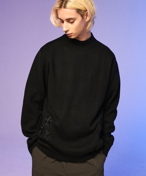 rehacer(レアセル)の「rehacer : Bottle Neck Garden Knit / ボトルネック ガーデンニット(ニット/セーター・メンズ・ブラック/グレー/グリーン・MEDIUM/LARGE)」の2枚目の写真