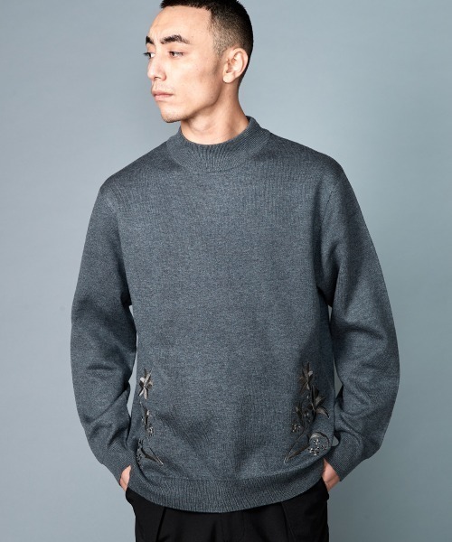 rehacer(レアセル)の「rehacer : Bottle Neck Garden Knit / ボトルネック ガーデンニット(ニット/セーター・メンズ・ブラック/グレー/グリーン・MEDIUM/LARGE)」の4枚目の写真