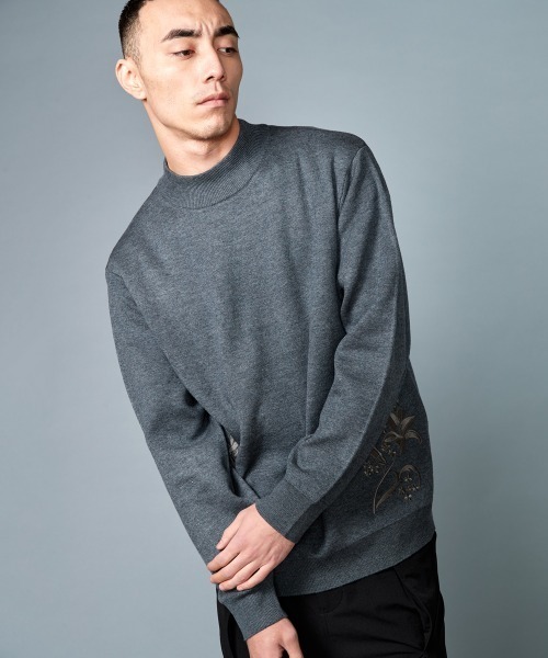 rehacer(レアセル)の「rehacer : Bottle Neck Garden Knit / ボトルネック ガーデンニット(ニット/セーター・メンズ・ブラック/グレー/グリーン・MEDIUM/LARGE)」の5枚目の写真