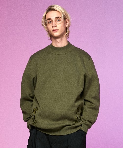rehacer(レアセル)の「rehacer : Bottle Neck Garden Knit / ボトルネック ガーデンニット(ニット/セーター・メンズ・ブラック/グレー/グリーン・MEDIUM/LARGE)」の7枚目の写真