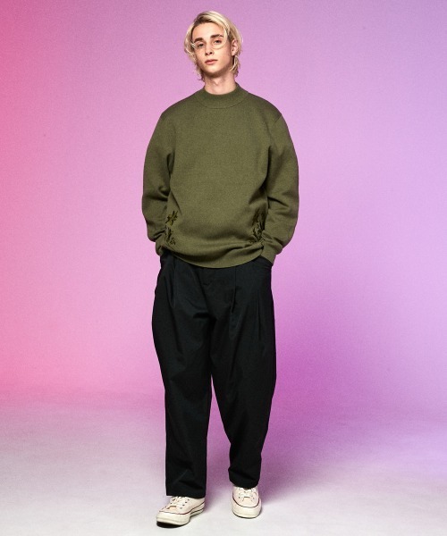 rehacer(レアセル)の「rehacer : Bottle Neck Garden Knit / ボトルネック ガーデンニット(ニット/セーター・メンズ・ブラック/グレー/グリーン・MEDIUM/LARGE)」の8枚目の写真
