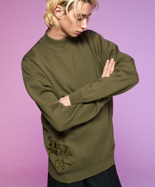 rehacer(レアセル)の「rehacer : Bottle Neck Garden Knit / ボトルネック ガーデンニット(ニット/セーター・メンズ・ブラック/グレー/グリーン・MEDIUM/LARGE)」の9枚目の写真