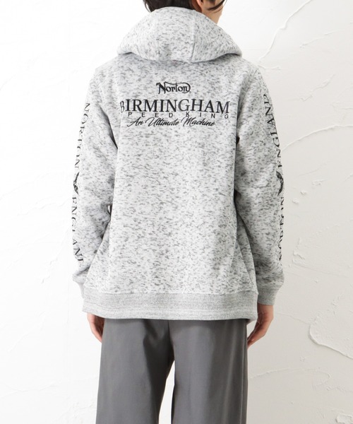 Norton（ノートン）の「Norton ノートン ポリ杢ボリュームネック パーカー ジャケット（パーカー・メンズ・ブラック/グレー・M/L/XL/XXL）」の9枚目の写真