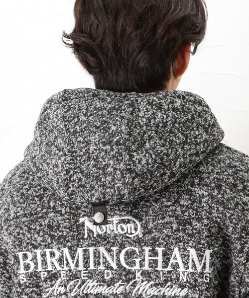 Norton（ノートン）の「Norton ノートン ポリ杢ボリュームネック パーカー ジャケット（パーカー・メンズ・ブラック/グレー・M/L/XL/XXL）」の16枚目の写真