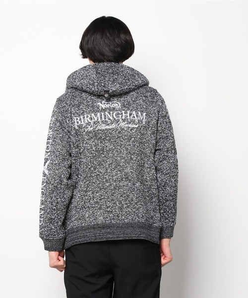 Norton（ノートン）の「Norton ノートン ポリ杢ボリュームネック パーカー ジャケット（パーカー・メンズ・ブラック/グレー・M/L/XL/XXL）」の3枚目の写真