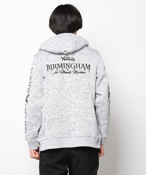 Norton（ノートン）の「Norton ノートン ポリ杢ボリュームネック パーカー ジャケット（パーカー・メンズ・ブラック/グレー・M/L/XL/XXL）」の6枚目の写真