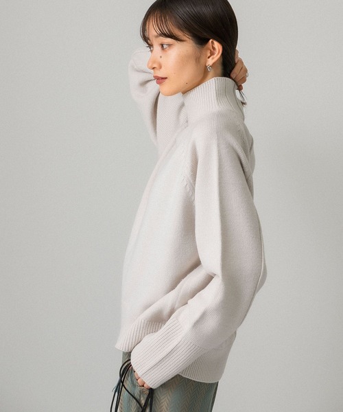 KBF（ケイビーエフ）の「アウトリンキングコクーンハイネックニット（ニット/セーター・レディース・ライトグレー/ブラウン/オレンジ・ONE）」の12枚目の写真