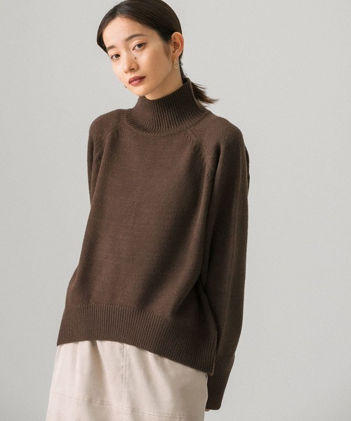 KBF（ケイビーエフ）の「アウトリンキングコクーンハイネックニット（ニット/セーター・レディース・ライトグレー/ブラウン/オレンジ・ONE）」の22枚目の写真