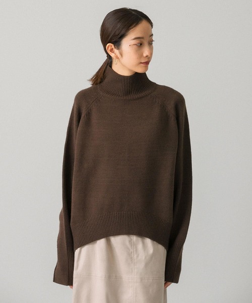 KBF（ケイビーエフ）の「アウトリンキングコクーンハイネックニット（ニット/セーター・レディース・ライトグレー/ブラウン/オレンジ・ONE）」の20枚目の写真