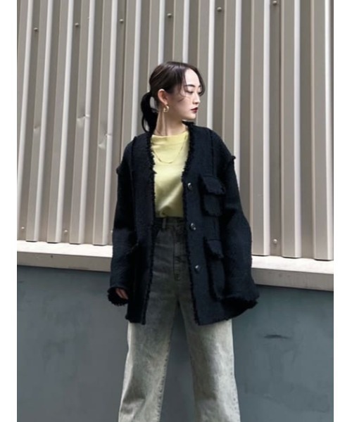 SLY(スライ)の「BLEACH DYE HW STRAIGHT PT/ブリーチハイウエストストレートデニムパンツ(デニムパンツ・レディース・オレンジ/グレー・0/1/2)」の18枚目の写真